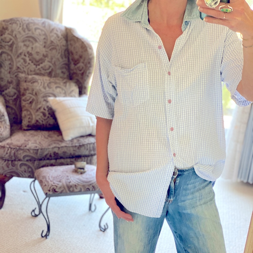 Vintage denim lapel button down